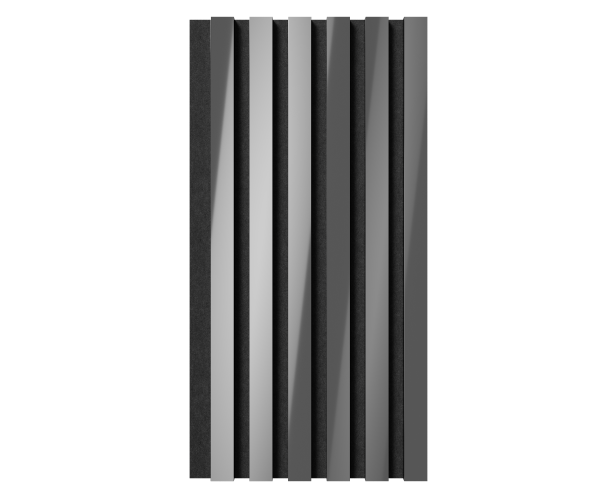 Комплект акуст.панелей, черный войлок, 600х300х19мм, рейки ЭКОПОЛИМЕР, хром/2шт