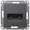 Systeme Electric AtlasDesign Базальт Розетка двойная компьютерная RJ45+RJ45, кат.5Е, механизм