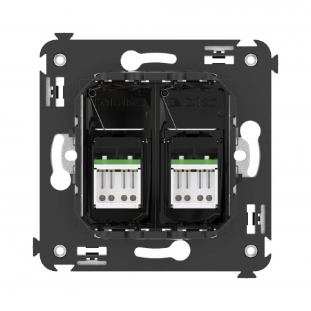 DKC Avanti Черный квадрат Компьютерная розетка RJ-45 двойная  категория  6А
