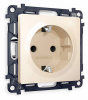 Комплект механизма электрической розетки ALFA MA307010 Бежевый глянец с заземлением со шторками 2P+E 16A-250V QUANT