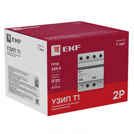 EKF PROxima Устройство защиты от импульсных перенапряжений Тип 1 Iimp 25kA (10/350?s) 2P