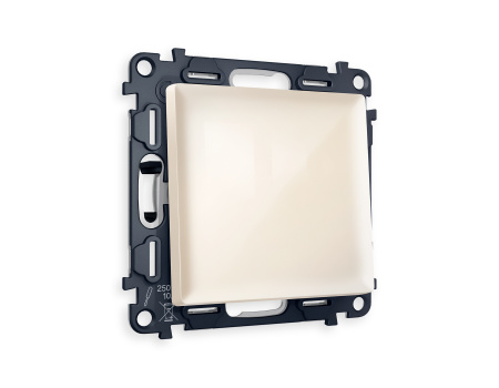 Комплект механизма 1-клавишного проходного выключателя ALFA MA301020 Бежевый глянец QUANT