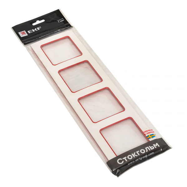 EKF PROxima Стокгольм Белый Линия красная Рамка 4-ая