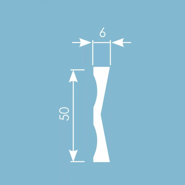 Молдинг MX046, 50х6, 2000мм, Экополимер/32