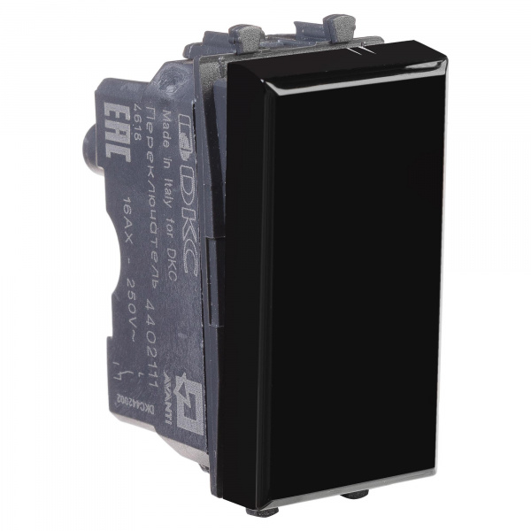 DKC Avanti Черный квадрат Переключатель 16A 1 модуль