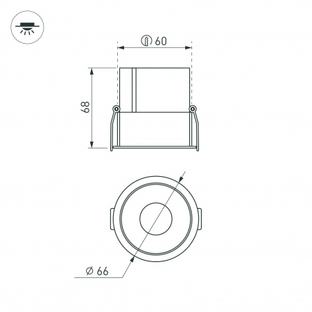 Светильник MS-ATLAS-BUILT-R66-15W Warm3000 (WH-WH, 35 deg, 230V) (Arlight, IP20 Металл, 5 лет)