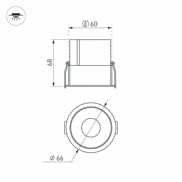Светильник MS-ATLAS-BUILT-R66-15W Warm3000 (WH-WH, 35 deg, 230V) (Arlight, IP20 Металл, 5 лет)