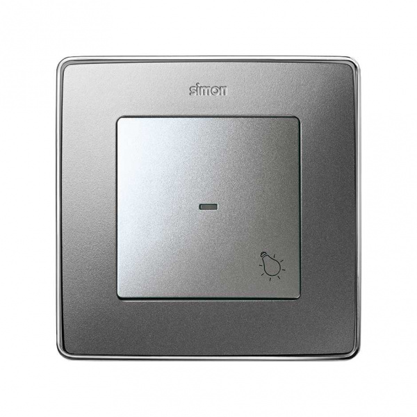 Simon 82 Detail Алюминий Клавиша с пиктограммой "свет"