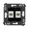 DKC Avanti Компьютерная розетка RJ-45 без шторки в стену, кат.6 двойная экранированная, Черный квадрат