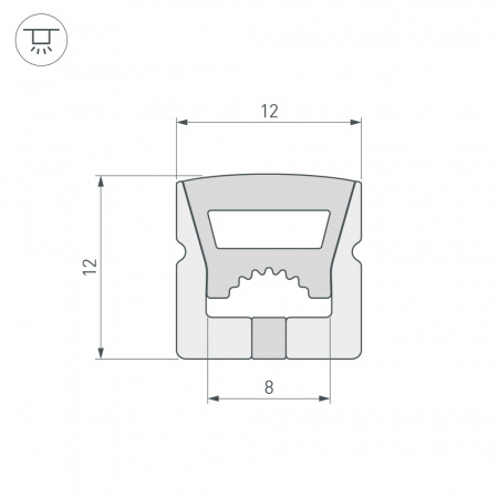 Arlight Силиконовый профиль WPH-FLEX-1212-TOP-S8-20m WHITE (Силикон)