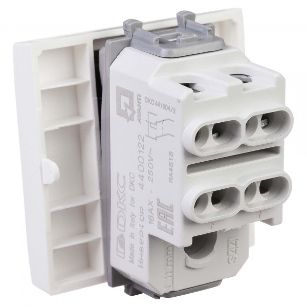 DKC Avanti Белое облако Выключатель двухполюсный 16A 2 модуля