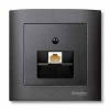 SE Merten SM Антрацит Накладка розетки ТЛФ/комп 1-ой наклонной