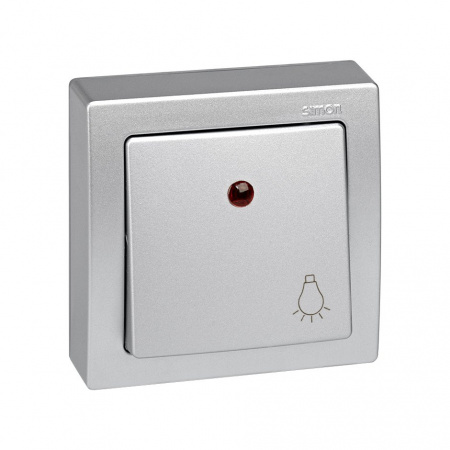 Simon 73 loft Алюминий Накладка на кнопочный выключатель с подсветкой "свет", S73Wood