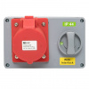 EKF Розетка с блокировкой и выключателем 1425 3Р+РЕ+N 32А 380В IP44