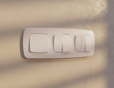 Лицевая панель OMEGA (Жемчуг) для 1-клавишных выключателей QUANT OP2010