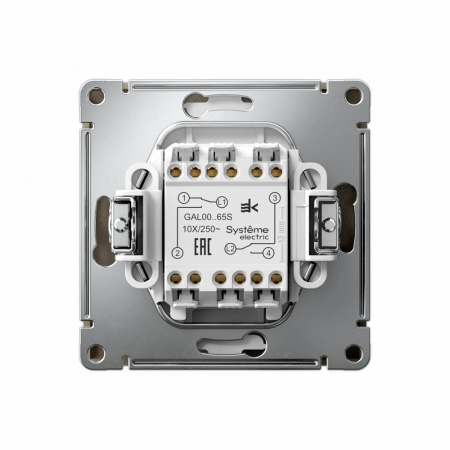 Systeme Electric ArtGallery Шампань Переключатель 2-клавишный, 10АХ, механизм, быстрозажим. клем.