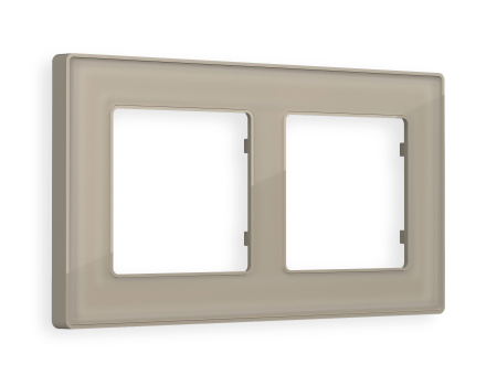 Рамка ALFA Arctic (Серо-бежевый Стекло органическое) 2-ая AF580362
