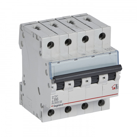 Legrand TX3 Автоматический выключатель 4P 6A (B) 6000