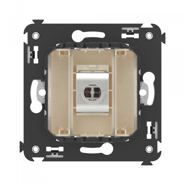 DKC Avanti Компьютерная розетка RJ-45 без шторки в стену, кат.5e одинарная экранированная, Ванильная дымка