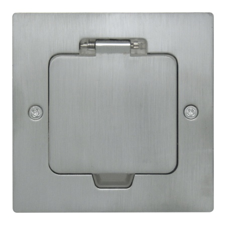 Лючок Surface 2 мод. (1 мод. 45х45 мм.), полированное серебро, IP44, (с уст. набором)