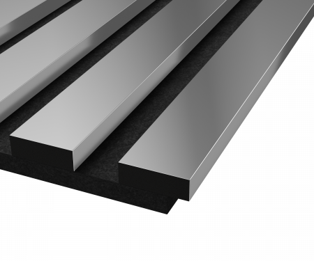 Комплект акуст.панелей, черный войлок, 600х300х19мм, рейки ЭКОПОЛИМЕР, хром/2шт