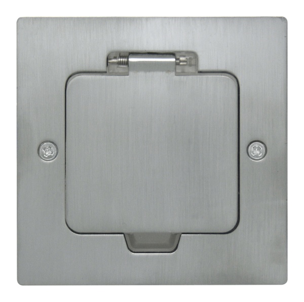 Лючок Surface 2 мод. (1 мод. 45х45 мм.), полированное серебро, IP44, (с уст. набором)