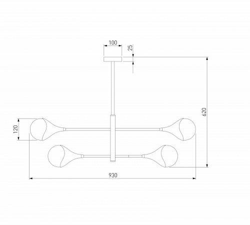 Потолочный светильник 60168/6 латунь Eurosvet Calyx