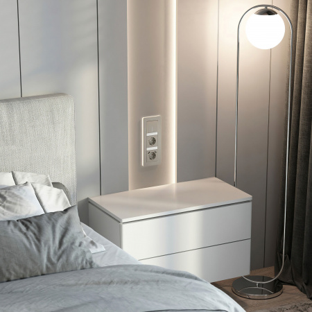 Выключатель одноклавишный с подсветкой (дымчатый) W1210104