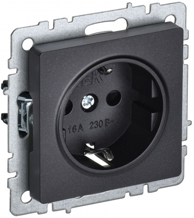 IEK BRITE Роз. с з/к/ш 16А РС14-1-0-БрЧ черн.