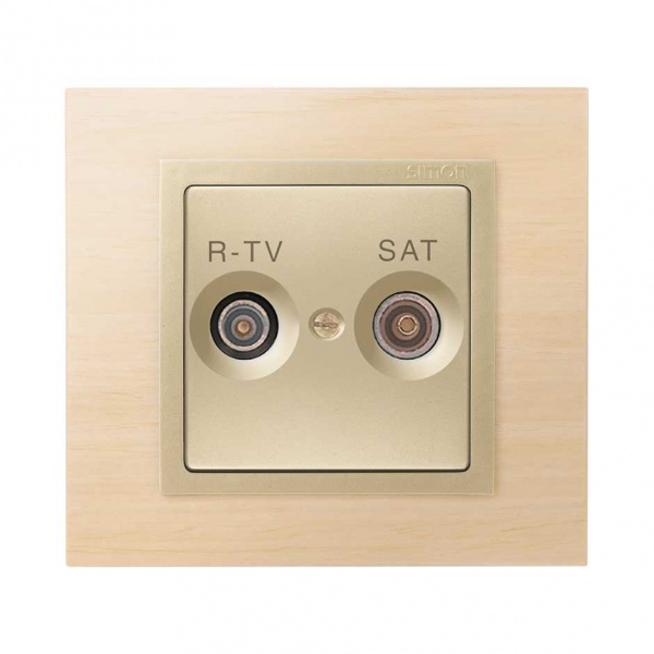 Simon 82 Шампань Накладка розетки TV 1-ая (символ TV-SAT)