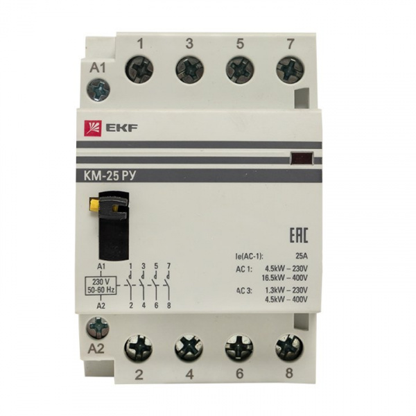 EKF PROxima Контактор модульный КМ РУ 63А 4NO (3 мод.)