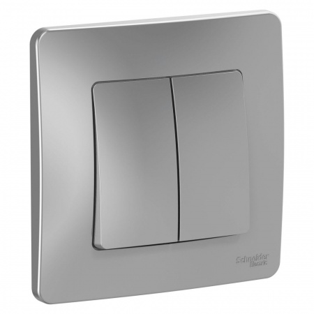 SE Blanca внутр Алюминий Переключатель 2-клавишный, 10А, 250B