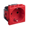 DKC Avanti Красный квадрат Розетка 2P+E со шторками 2 модуля