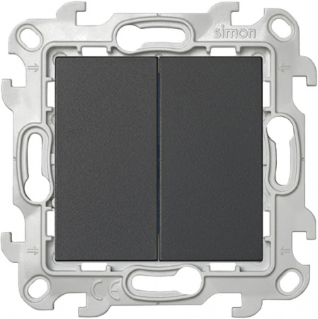 Simon 24 Графит Двухклавишный выключатель Simon 24 Графит Двухклавишный выключатель