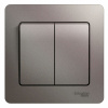 SE Glossa Платина Выключатель 2-клавишный сх.5, 10AX (в сборе)