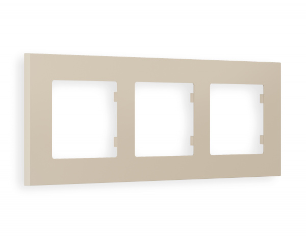 Рамка ALFA Qubi (Серо-бежевый матовый) 3-ая AF250363