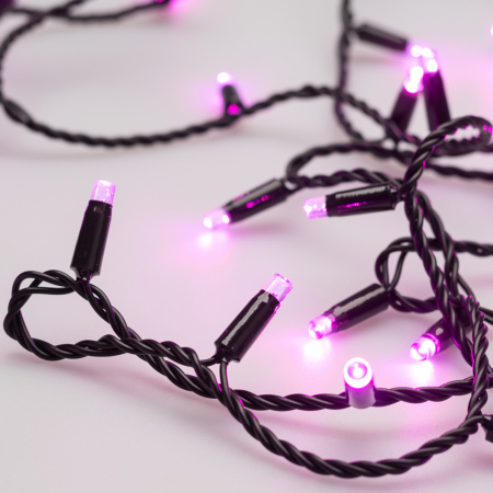 Arlight Светодиодная гирлянда ARD-STRING-CLASSIC-10000-BLACK-100LED-STD PINK (230V, 7W) (Ardecoled, IP65)