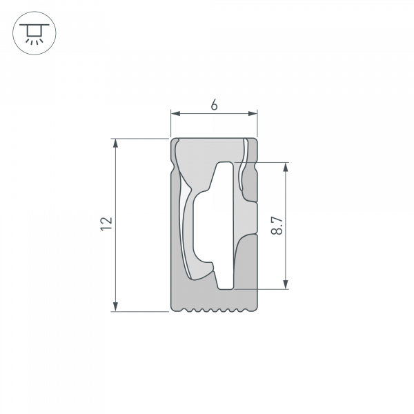Силиконовый профиль WPH-FLEX-0612-SIDE-S8-5m BLACK (Arlight, Силикон)