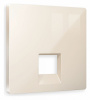 Лицевая панель ALFA (Бежевый глянец) для компьютерной/телефонной розетки RJ-45/RJ-11 QUANT AP3120