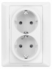 Legrand Valena LIFE DIY Бел Розетка 2-ая с/з с защитными шторками, безвинт.зажим