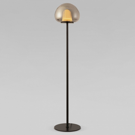 Напольный светодиодный светильник со стеклянным плафоном 90327/1 черный Eurosvet Twice