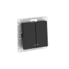 Systeme Electric AtlasDesign Карбон Выключатель 2-клавишный с подсвет.,сх.5а, 10АХ, мех., быстрозажим. клем.