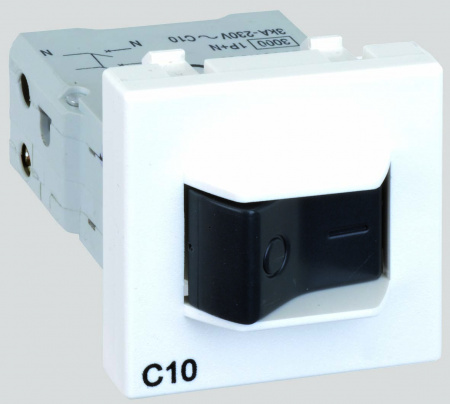 Simon Connect Графит Термомагнитный автомат 10A, K45, 45x45мм