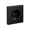 Systeme Electric ArtGallery Карбон Розетка с заземлением со шторками, 16А, механизм, быстрозажим. клем.