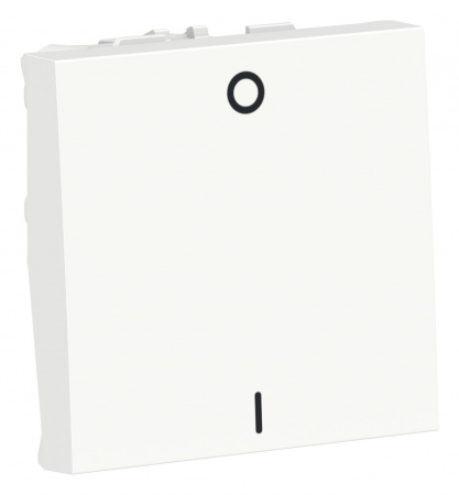 SE Unica Modular Бел Выключатель 1-клавишный, двухполюсный, сх. 2, 16 AX, 250В, 2 модуля