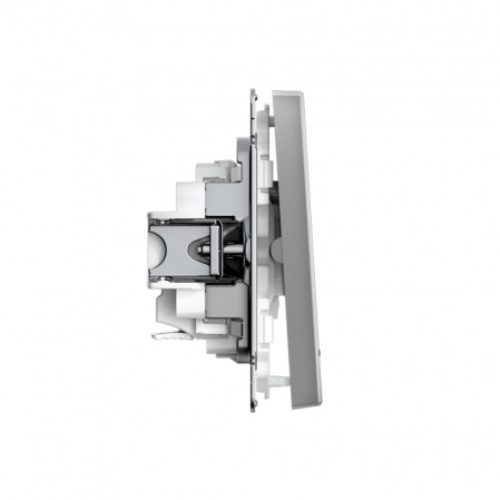 Systeme Electric ArtGallery Сталь Выключатель 2-клавишный с подсветкой, сх.5а, 10АХ, механизм, быстрозажим. клем.