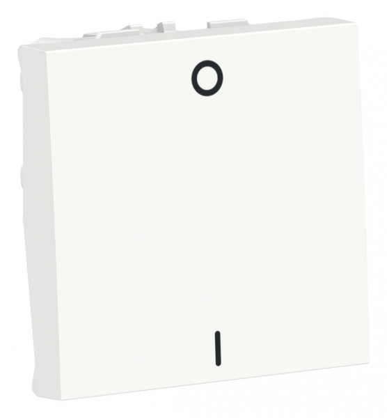 SE Unica Modular Бел Выключатель 1-клавишный, двухполюсный, сх. 2, 16 AX, 250В, 2 модуля