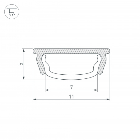 Arlight Профиль ARH-BENT-W11-2000 ANOD BLACK (Алюминий)