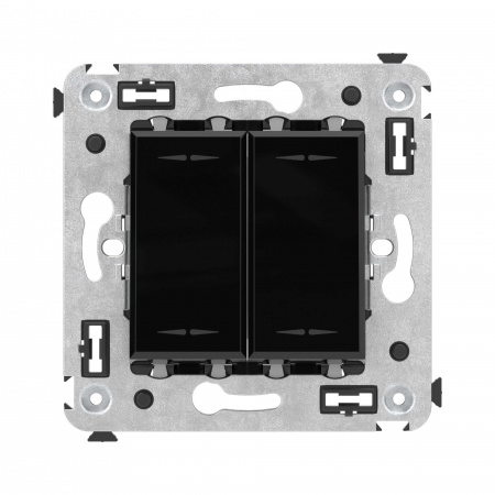 DKC Avanti Черный квадрат Инвертор двухклавишный