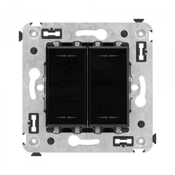 DKC Avanti Черный квадрат Инвертор двухклавишный